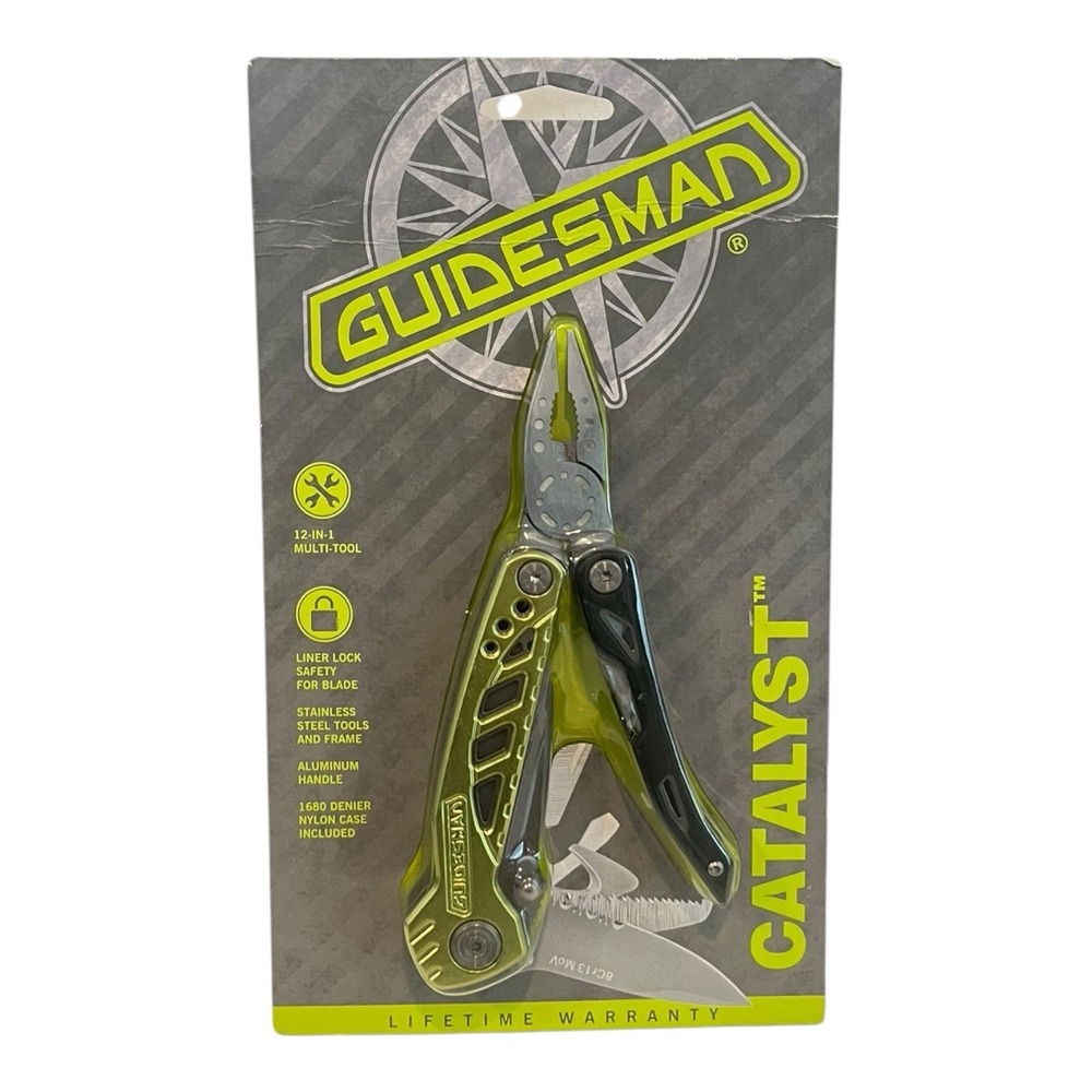 New NIP Guidesman Multi Tool Pliers with Sheath Folding Stainless Steel